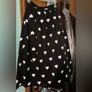 Talbots Black and White Midi A-Line Skirt